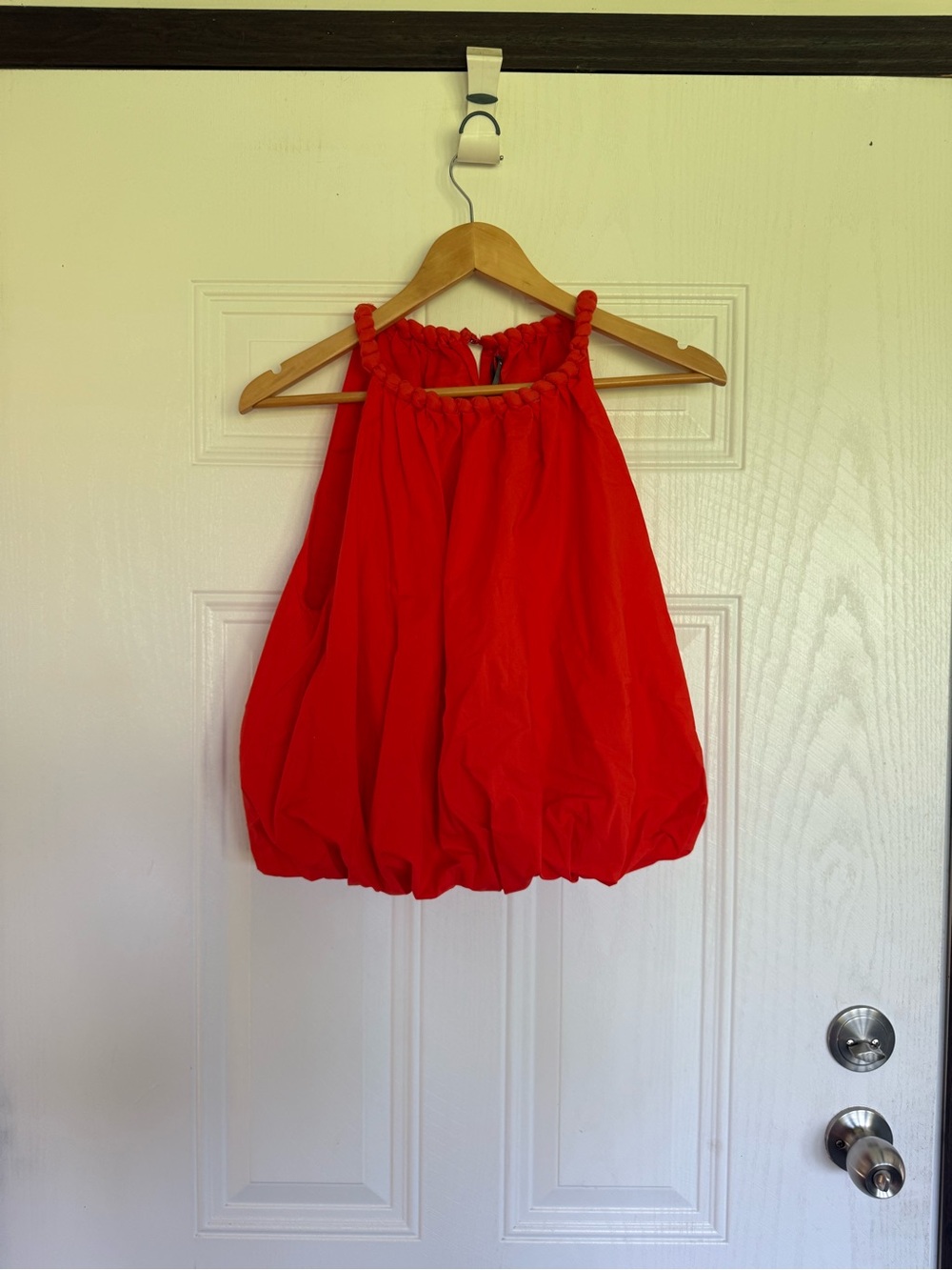 NWT Anthropologie red/ rouge bubble hem halter tank blouse - M